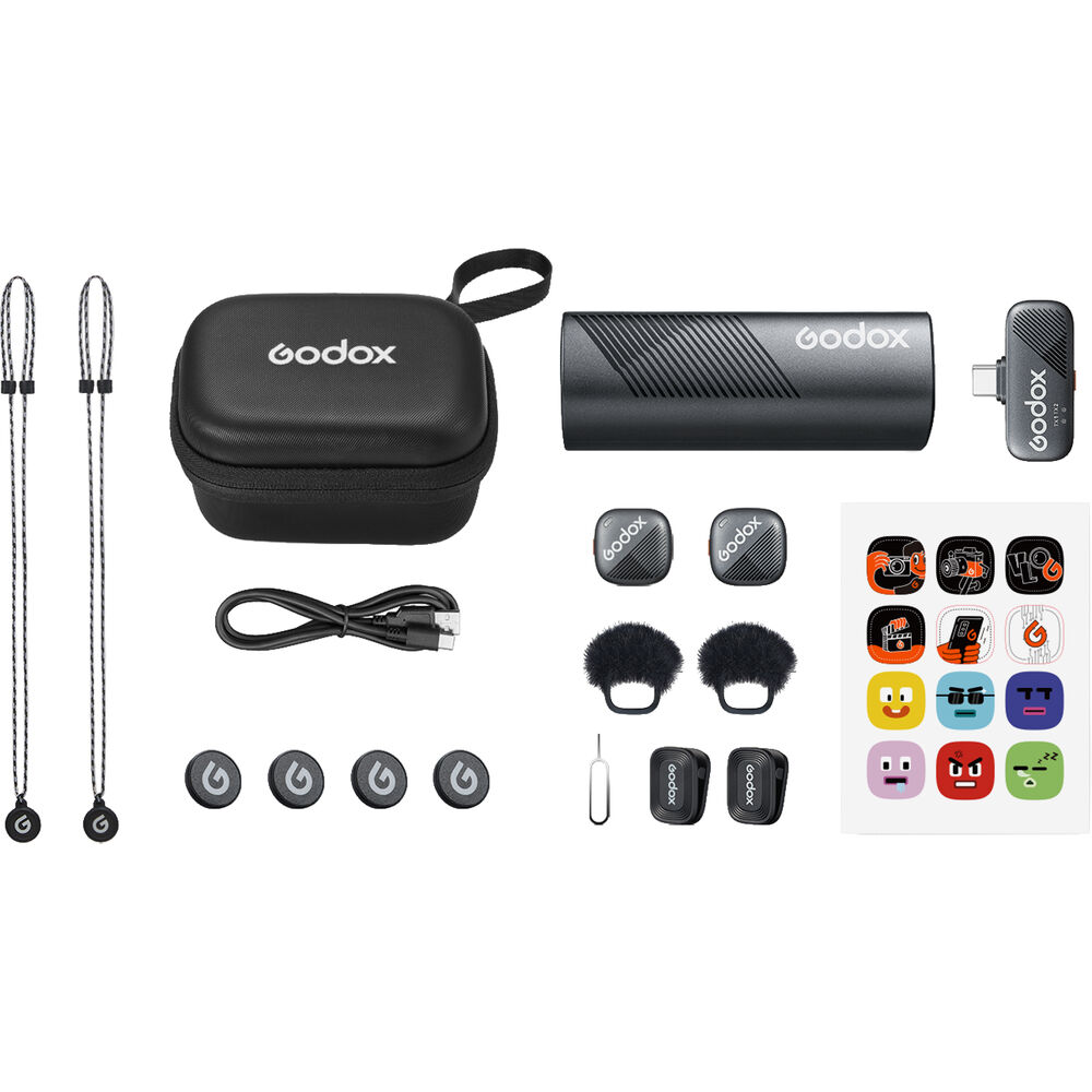Hệ thống micro không dây Godox Cube-S 2 người có đầu nối USB-C cho thiết bị di động (2,4 GHz)